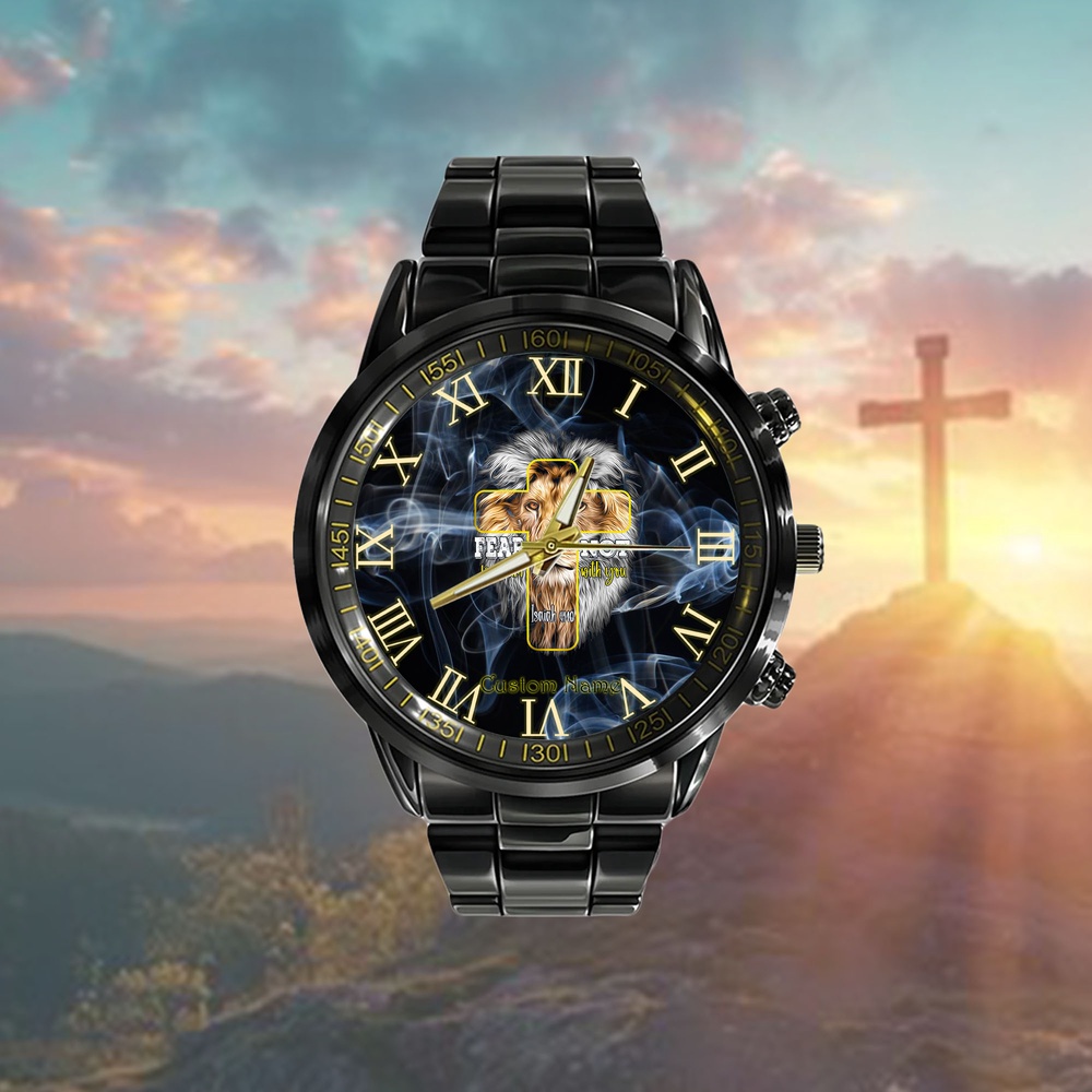 Jesus Lion Judah Cross Faith Christ Gifts Watch, Christian Watch, Religious Watches, Jesus Watch