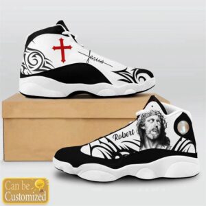 Jesus Pattern Custom Name Basketball Shoes Black And White Christian Basketball Shoes Basketball Shoes 2024 1 hq5zpb.jpg