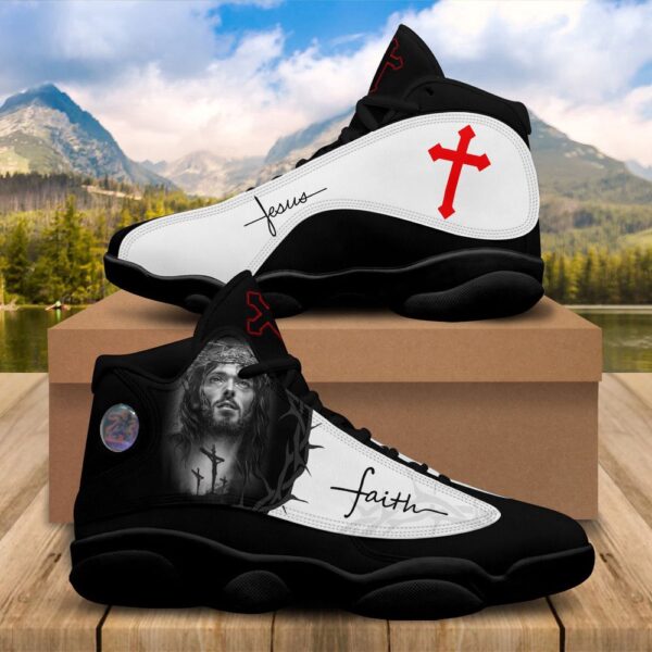 Jesus Portrait Art And Faith Basketball Shoes, Christian Basketball Shoes, Basketball Shoes 2024