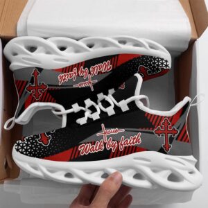 Jesus Red Walk By Faith Running Sneakers…