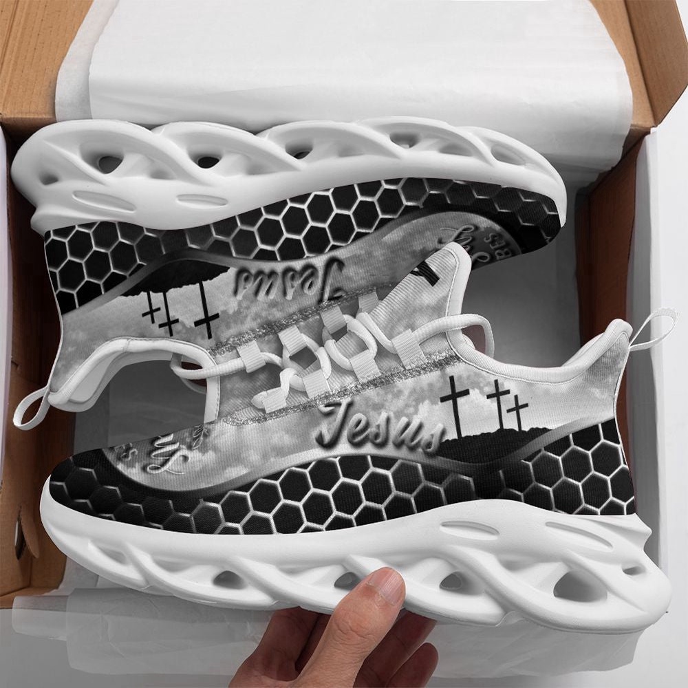 Jesus Running Sneakers Black 2 Max Soul Shoes, Max Soul Sneakers, Max Soul Shoes
