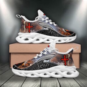 Jesus Running Sneakers Black White Max Soul…