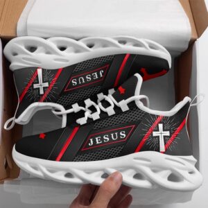 Jesus Running Sneakers Red Black Max Soul…