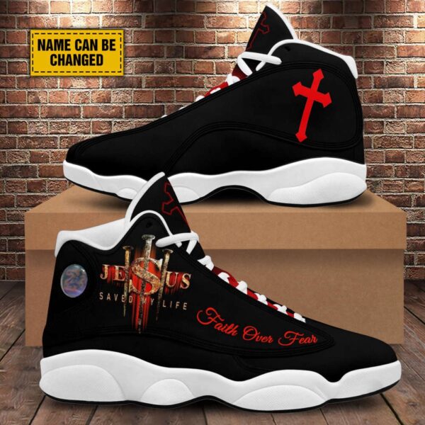 Jesus Saved My Life Customized Jesus Basketball Shoes With Thick Soles, Christian Basketball Shoes, Basketball Shoes 2024