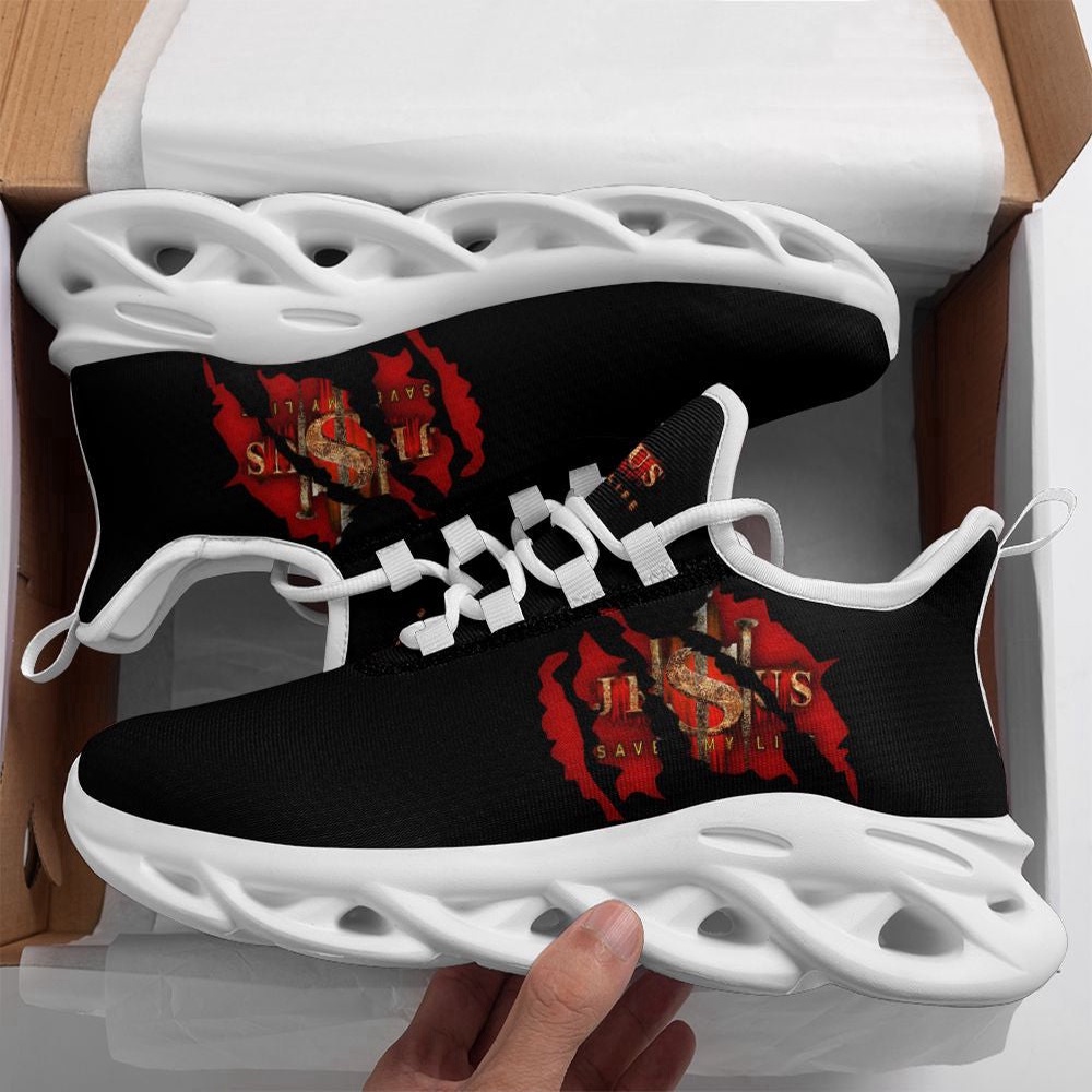 Jesus Saved My Life Running Sneakers Black Max Soul Shoes, Max Soul Sneakers, Max Soul Shoes Jesus Saved My Life Running Sneakers Black Max Soul Shoes, Max Soul Sneakers, Max Soul Shoes
