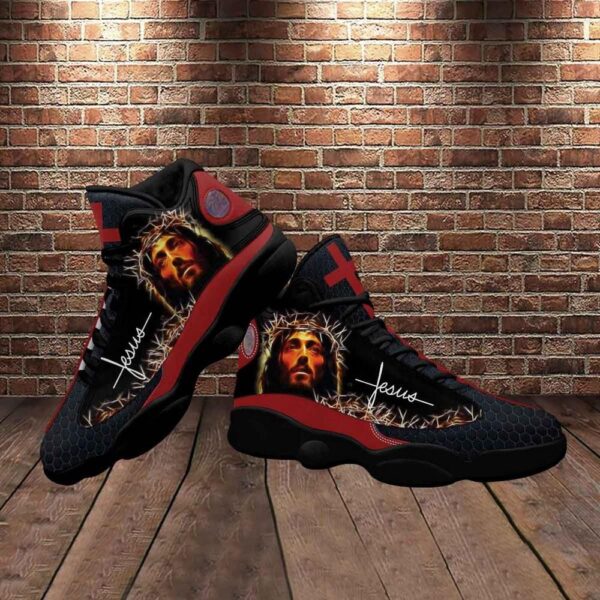 Jesus Walk By Faith, Jesus Drawing Art Basketball Shoes For Men Women, Christian Basketball Shoes, Basketball Shoes 2024
