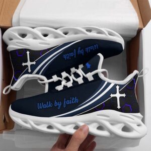 Jesus Walk By Faith Running Blue Sneakers…