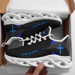 Jesus Walk By Faith Running Sneakers Blue…