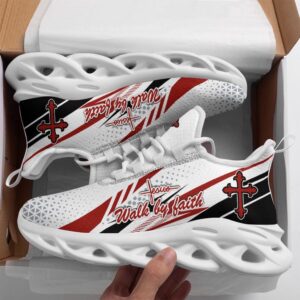 Jesus Walk By Faith Running Sneakers Red…