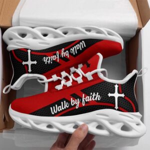 Jesus Walk By Faith Running Sneakers Red…