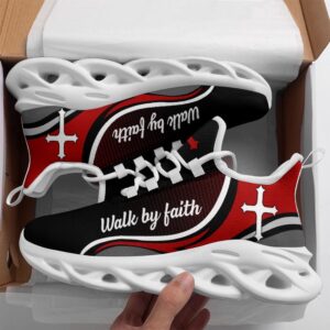Jesus Walk By Faith Running Sneakers Red…