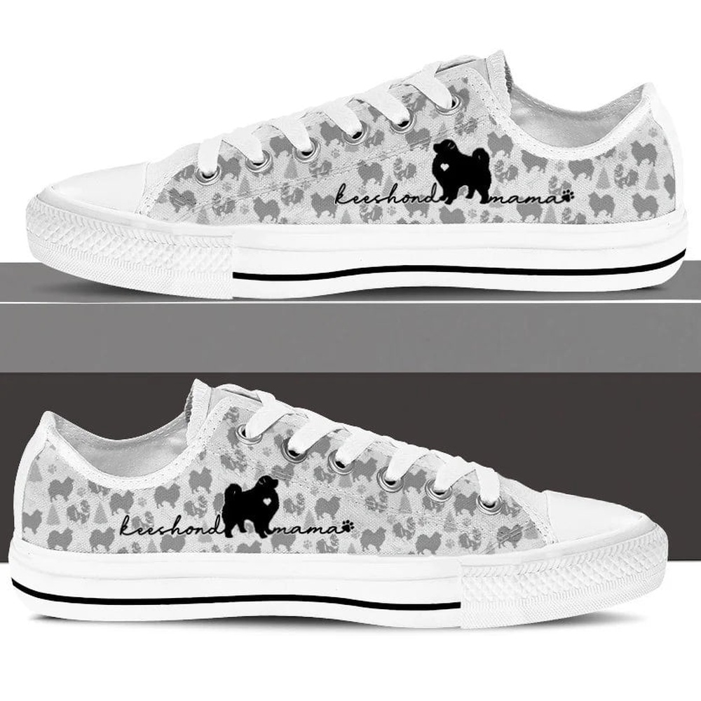 Keeshond Low Top Shoes, Christmas Holiday Gift For Dog Lovers, Designer Low Top Shoes, Low Top Sneakers