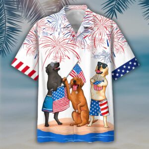 Labrador Hawaiian Shirt- Independence Day Hawaiian Shirt,…