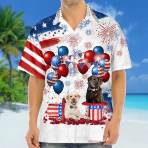Labrador Retriever Independence Day Hawaiian Shirt, 4th…
