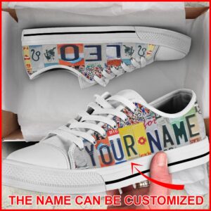 Leo License Plates Low Top Shoes Leo…