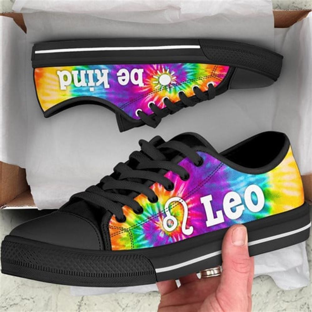 Leo Zodiac Sign Tie Dye Canvas Low Top Shoes, Low Top Designer Shoes, Low Top Sneakers Leo Zodiac Sign Tie Dye Canvas Low Top Shoes, Low Top Designer Shoes, Low Top Sneakers