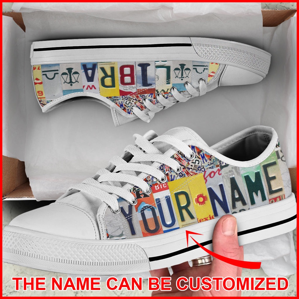 Libra License Plates Custom Name Low Top Shoes, Low Top Designer Shoes, Low Top Sneakers Libra License Plates Custom Name Low Top Shoes, Low Top Designer Shoes, Low Top Sneakers