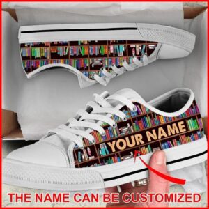 Librarian Bookshelf Personalized Canvas Low Top Shoes Low Top Designer Shoes Low Top Sneakers 2 f7ymts.jpg
