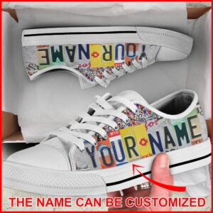 License Plates Custom Name Low Top Shoes…