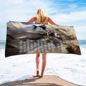 Lion Put On The Armor Of God Beach Towel Christian Beach Towel Beach Towel 2 wsofj6.jpg