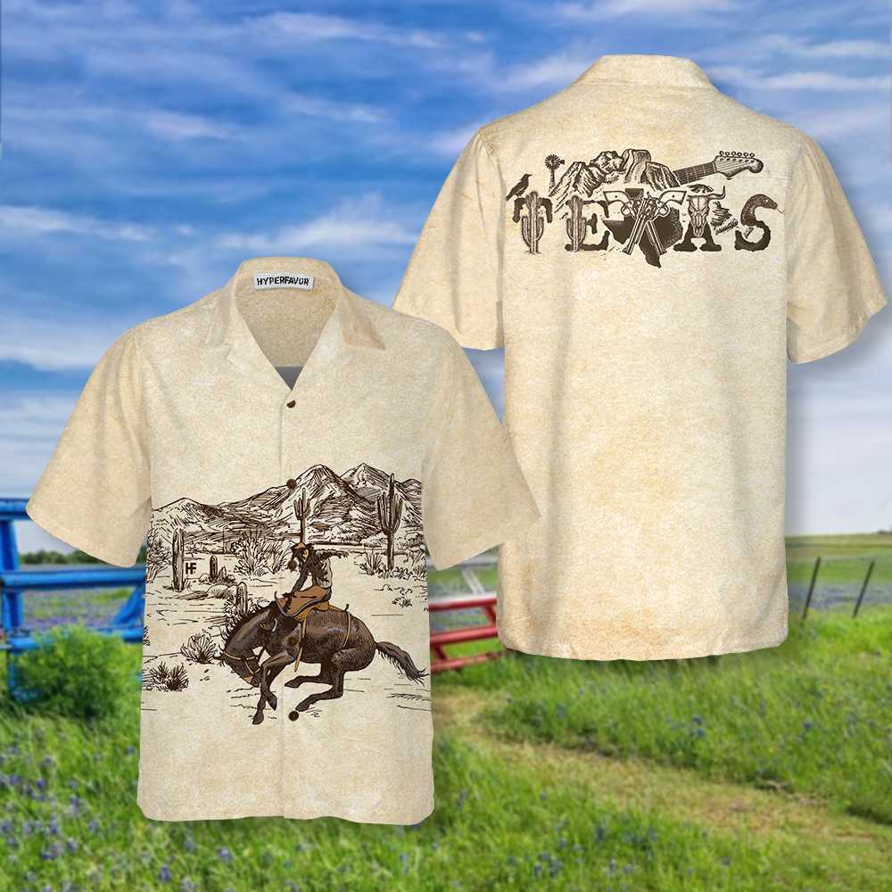 Lone Star State Cowboy Texas Hawaiian Shirt, Texas Hawaii Shirt, Texas Shirt