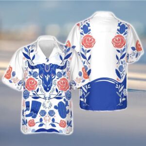 Longhorn Skull Texas Hawaiian Shirt, Texas Hawaii…