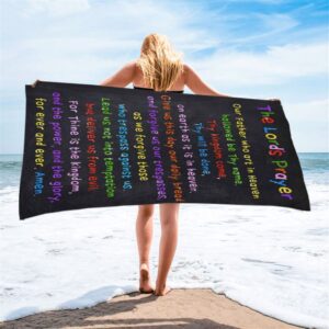 Lords Prayer Beach Towel Catholic Gifts For Bible Christian Beach Towel Beach Towel 2 xypbp9.jpg