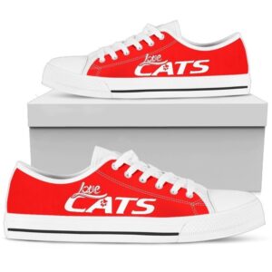 Love Cats Red Women’s Low Top Shoes,…