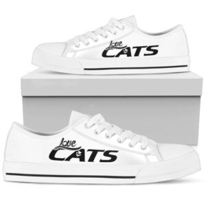 Love Cats White Women’s Low Top Shoes,…