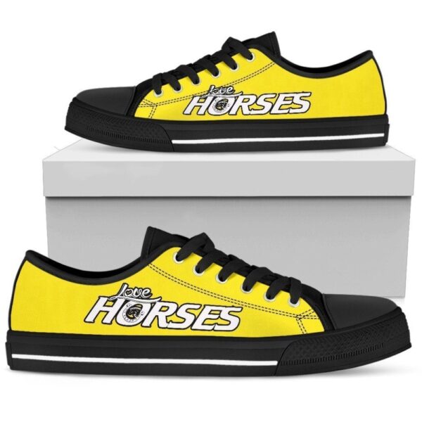 Love Horses Yellow Women s Low Top Shoe – Trendy  Equestrian Footwear, Low Tops, Low Top Sneakers