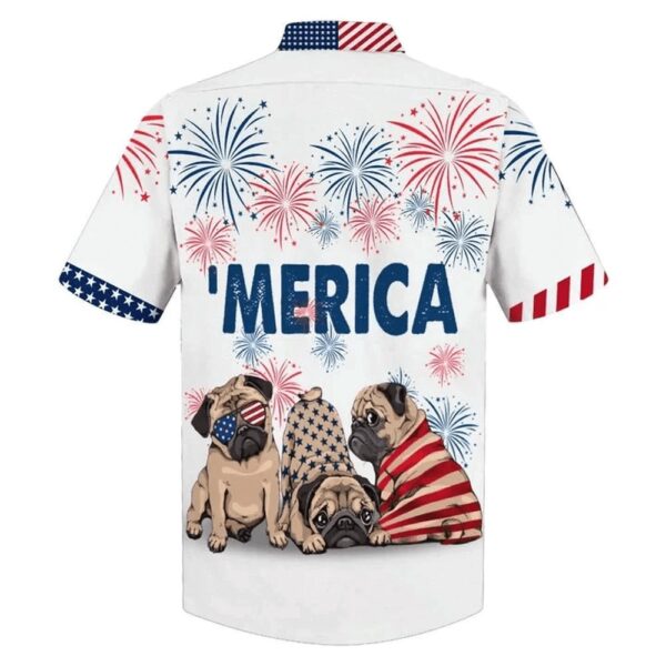 Love Pug Independence Day Hawaii Shirt, 4th Of July Hawaiian Shirt, 4th Of July Shirt