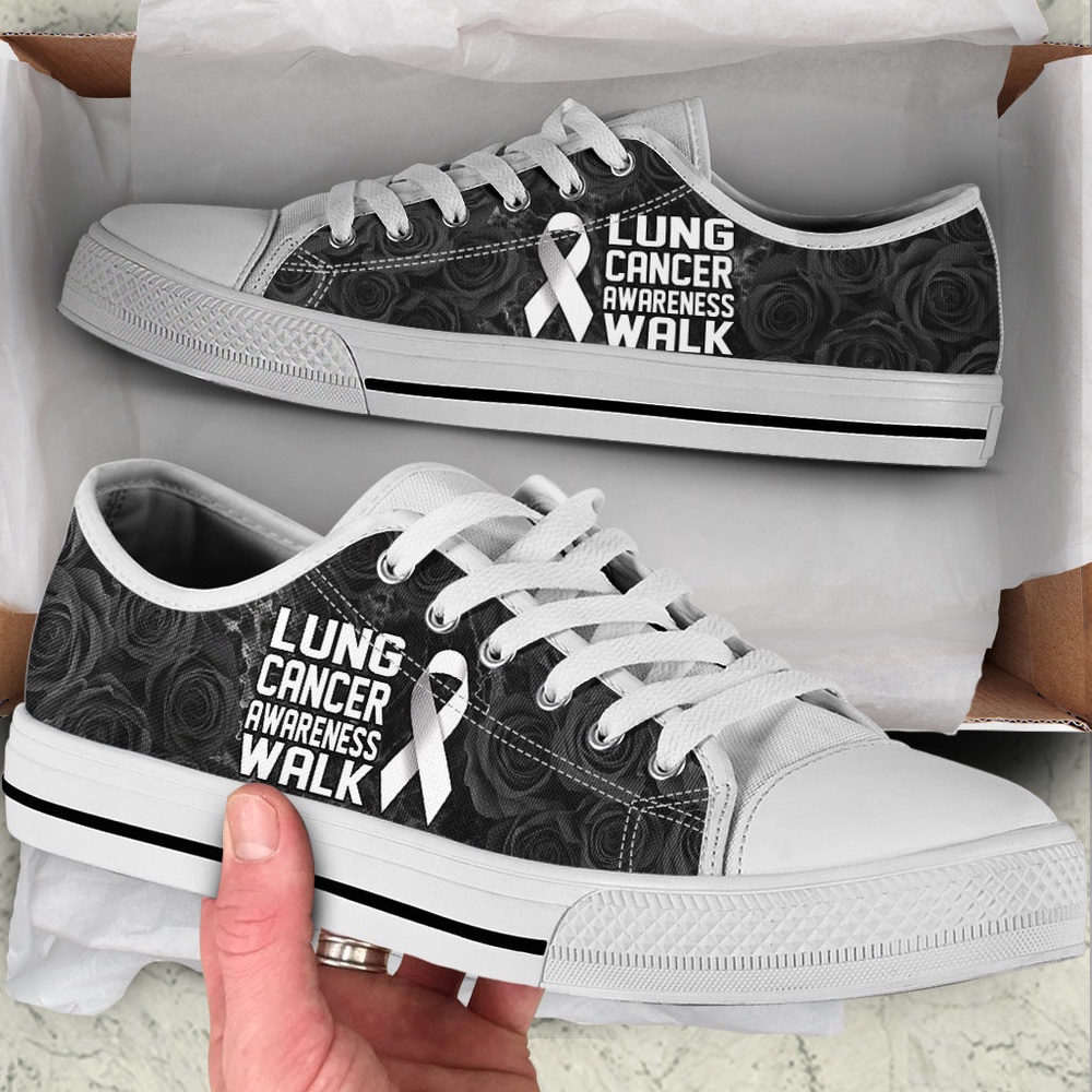 Lung Cancer Shoes Awareness Walk Low Top Shoes, Low Top Designer Shoes, Low Top Sneakers Lung Cancer Shoes Awareness Walk Low Top Shoes, Low Top Designer Shoes, Low Top Sneakers