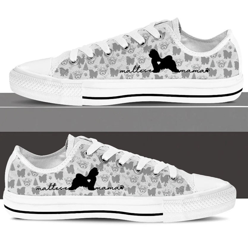 Maltese Low Top Shoes, Dog Memorial Gift, Designer Low Top Shoes, Low Top Sneakers Maltese Low Top Shoes, Dog Memorial Gift, Designer Low Top Shoes, Low Top Sneakers