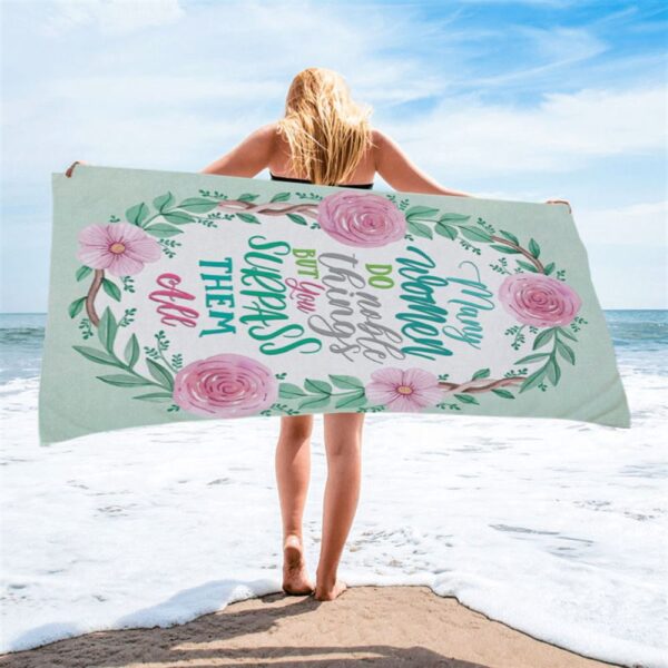 Many Women Do Noble Things Proverbs 3129 Beach Towel, Christian Beach Towel, Beach Towel