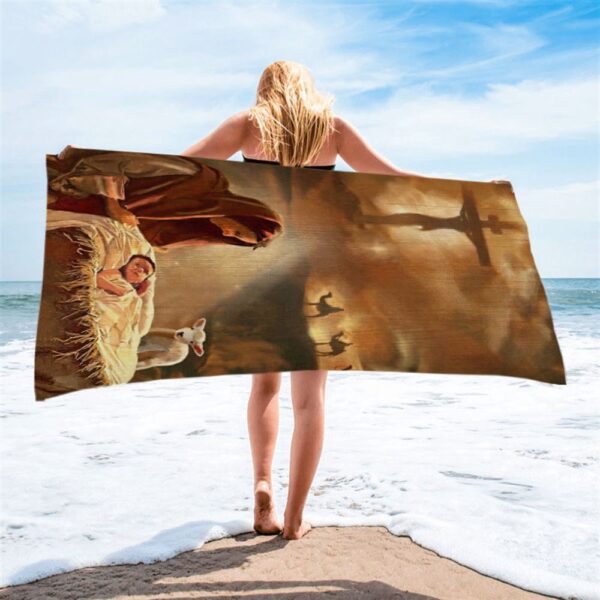 Maria And Jesus Beach Towel Pictures, Christian Beach Towel, Beach Towel