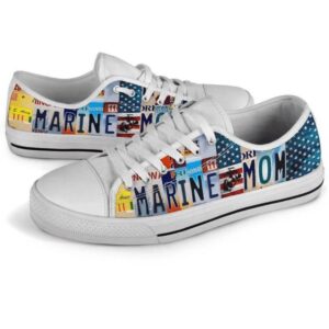 Marine Mom License Plate Low Top Shoes,…