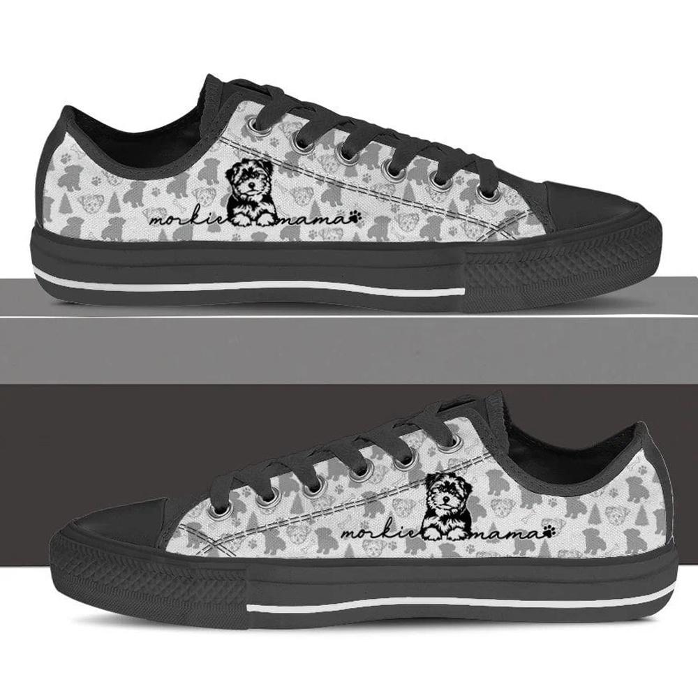 Morkie Low Top Shoes, Dog Memorial Gift, Designer Low Top Shoes, Low Top Sneakers