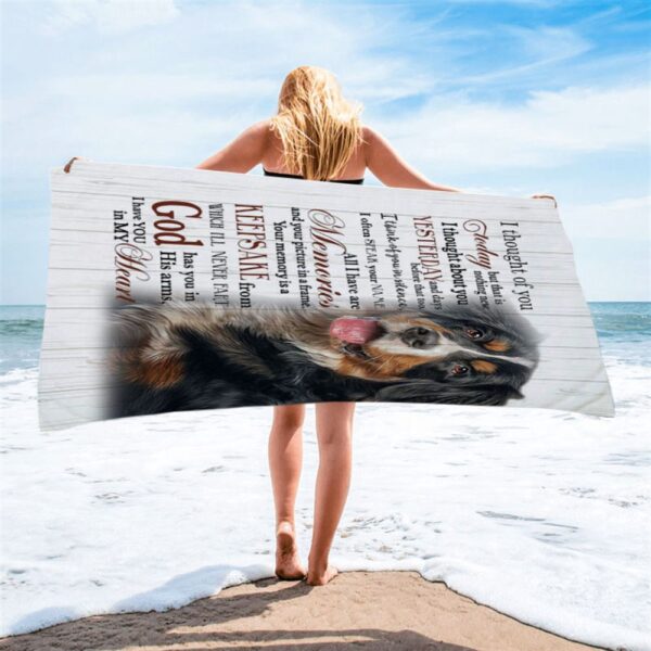 Mountain Dog I Thought Of You Today Beach Towel, Christian Beach Towel, Beach Towel