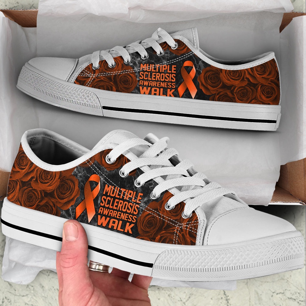 Multiple Sclerosis Shoes Awareness Walk Low Top Shoes, Low Top Designer Shoes, Low Top Sneakers