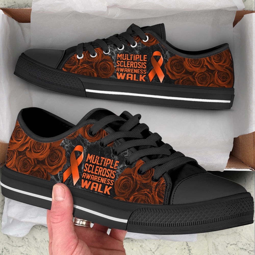 Multiple Sclerosis Shoes Awareness Walk Low Top Shoes, Low Top Designer Shoes, Low Top Sneakers