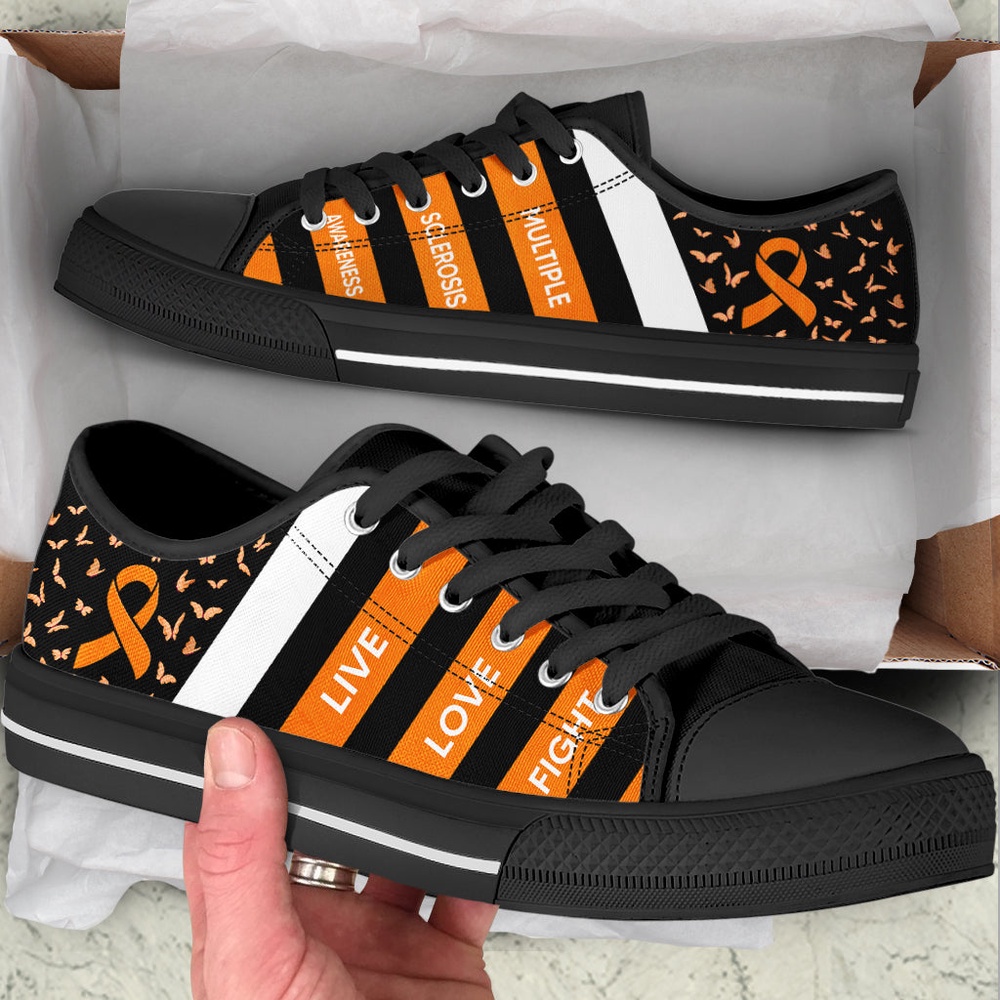 Multiple Sclerosis Shoes Plaid Low Top Shoes, Low Top Designer Shoes, Low Top Sneakers