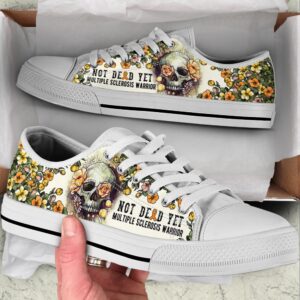 Multiple Sclerosis Shoes Rose Flowers Skull Low…