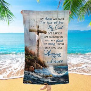 My Chains Are Gone God Cross Sea Beach Towel Christian Beach Towel Beach Towel 1 ggkpqd.jpg