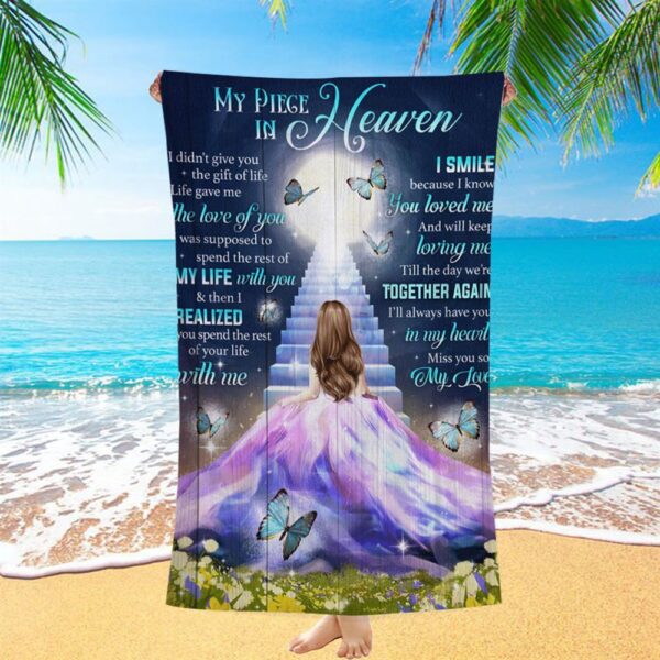 My Piece In Heaven Beautiful Girl Beach Towel, Christian Beach Towel, Beach Towel