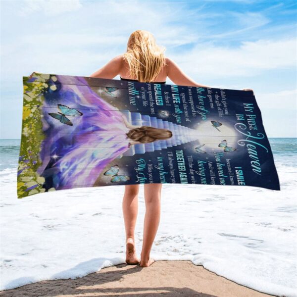 My Piece In Heaven Beautiful Girl Beach Towel, Christian Beach Towel, Beach Towel