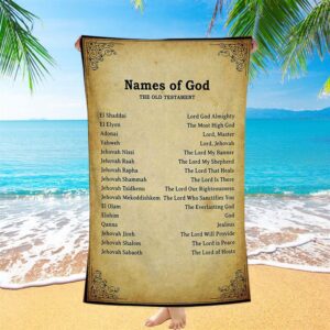 Names Of God Beach Towel The Old Testament Christian Beach Towel Beach Towel 1 vkvugk.jpg