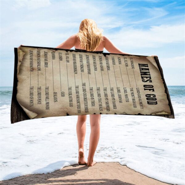 Names Of God Christian Beach Towel, Christian Beach Towel, Beach Towel