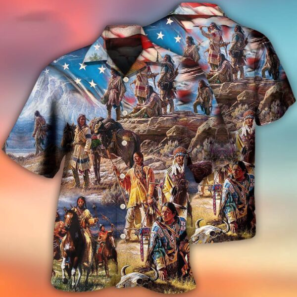 Native American Independence Day American Flag Hawaiian Shirt, 4th Of July Hawaiian Shirt, 4th Of July Shirt