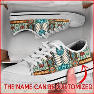 Native American Style Personalized Canvas Low Top…