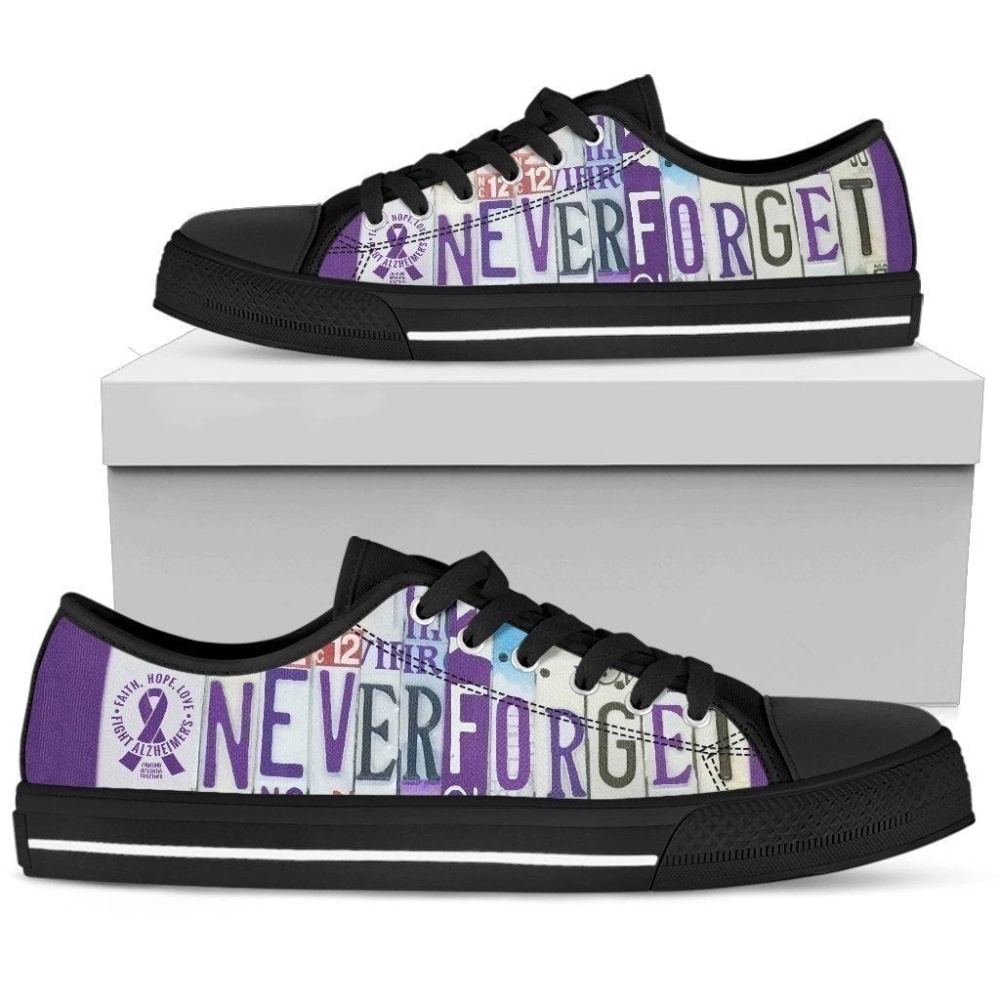 Never Forget Alzheimer Awareness Sneaker Women’s Low Top Shoes, Low Top Designer Shoes, Low Top Sneakers Never Forget Alzheimer Awareness Sneaker Women’s Low Top Shoes, Low Top Designer Shoes, Low Top Sneakers